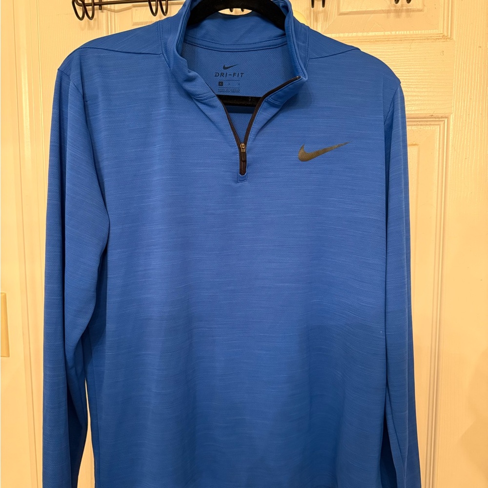Mens Nike Dri Fit 1/4 Zip Vibrant Blue